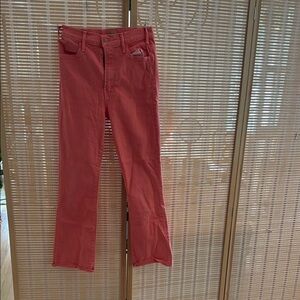 MOTHER Pink Straight Leg Jeans High-Waisted